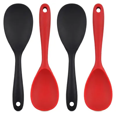 4er Set Silikon-Kochlöffel 22,5 cm, antihaftbeschichtet, hitzebeständig