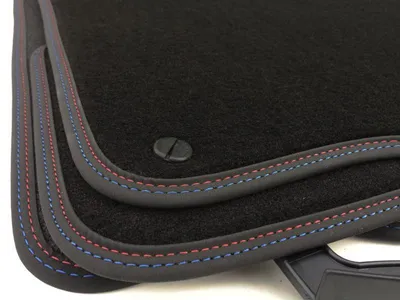 Immagine prodotto di Tappetini per BMW E46 M3 Tappeto auto in velluto premium di qualità originale Tappetini in nabuk con doppia cucitura 4 pezzi nero