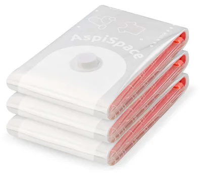 Image de COMPACTOR - Lot 3 sacs rangement sous vide Aspispace - 55 x 0 x H.90 cm - Transparent
