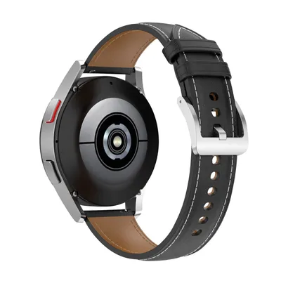 Image de Bracelet en cuir pour Galaxy Watch 4 Watch 3 41mm Huawei Watch GT 3 GT 2 42mm Noir