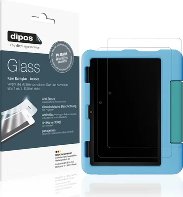 Produktbild von 2x Schutzfolie für Amazon Fire HD 8 Kids 2024 matt - Anti-Shock 9H Folie dipos Glass Kunststoffglas