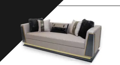 Produktbild von Klassisch Sofa 3 Sitzer Design Wohnzimmer Möbel Dreisitzer Stoffsofa