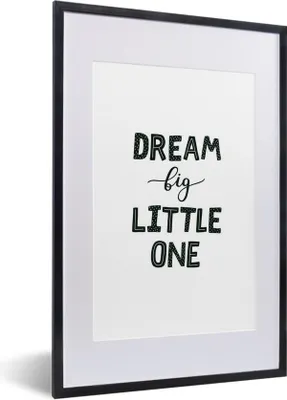 Produktbild von MuchoWow® MuchoWow® Gerahmtes Poster Träume - Kinder - Zitat - Jungen - Mädchen - Baby - Kinder 40x60 cm - Poster mit zchwarzem Bilderrahmen - Poster in Rahmen