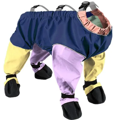 Produktbild von INF Hunde Vierbein Hose mit Schuhüberzug: Wasserdicht, Rutschfest, Atmungsaktiv M