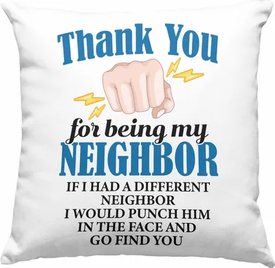 Produktbild von Trendation - Bester Nachbar Geschenk für Nachbarn Deko-Kissen mit Füllung 40x40 Geschenkidee Beste Nachbarn der Welt (Blau)