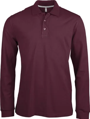 Produktbild von Kariban Herren Polo-Shirt Langarmshirt Poloshirt Langarm Polohemd, Größe:3XL, Farbe:Wine