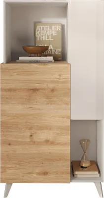 Zdjęcie produktu dla Komoda 2-drzwiowa z 2 wnękami i 2 półkami, szerokość 80 cm - MALA