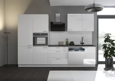 Produktbild von Küche Lara Weiss hochglanz 310 cm Küchenzeile Einbauküche Singleküche