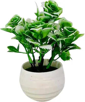 Produktbild von 1 Set künstlicher Bonsai Dekorative nicht verblassende Plastiksimulation Chinesische Rosenpflanzen zur Dekoration-Weiß