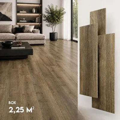 Produktbild von SPC Vinylboden 5mm Klick Vinyl wasserfest Holzoptik Bodenbelag mit Trittschalldämmung für Küche Bad Wohnzimmer