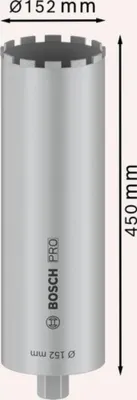 Produktbild von PRO Nassbohrkrone, 152 x 450 mm, G 1 1/4 Zoll UNC