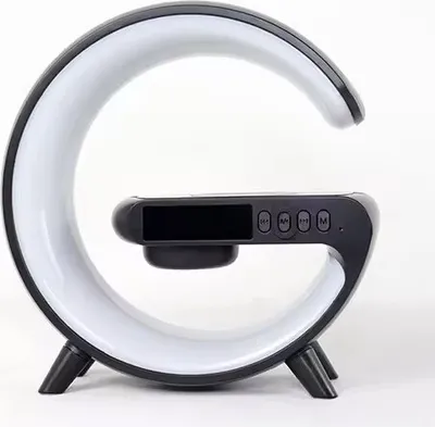 Zdjęcie produktu dla LAMPKA NOCNA LED lampa dźwiękowa ładowanie telefonu CZARNA kolory radio