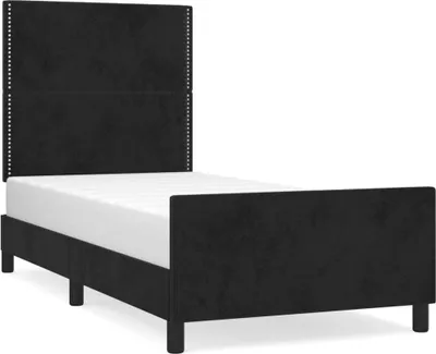Produktbild von vidaXL Bettgestell mit Kopfteil Schwarz 90x190 cm Samt
