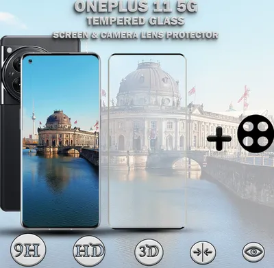 Produktbild von 1-Pack ONEPLUS 11 5G Displayschutzfolie und Objektivschutz aus 9H gehärtetem Glas