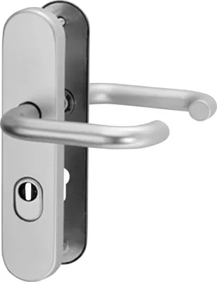 Produktbild von Zylinderschutz-Drückergarnitur ES1, 72 mm, silber