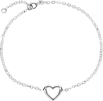 Produktbild von Damen Echtschmuck Armband aus 585er Weißgold mit Herz-Motiv