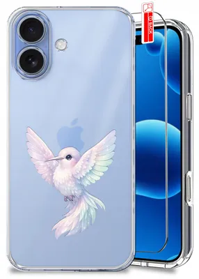 Imagen del producto de Funda para iPhone 17, diseños modernos, atractivos, encantadores, coloridos. Funda transparente + protector de pantalla de vidrio