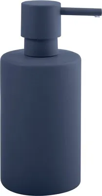 Produktbild von Spirella Seifenspender "Tube" | mit Edelstahlpumpe | Flüssigseifen-Spender | Porzellan | 300ml | Langliebig und Robust | matt Blau