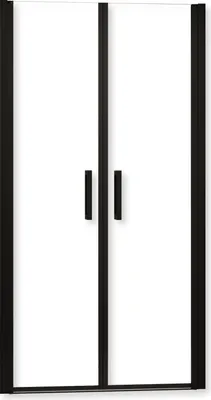 Produktbild von Doppeltür 90x200cm Duschabtrennung Nischentür Schwingtür  Pendeltür 8mm Nanoglas Duschtür Schwarz Duschkabine