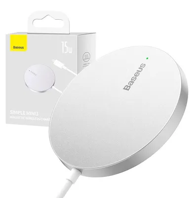 Produktbild von Baseus Schnelles magnetisches induktives Ladegerät 15W Langlebiges Silber