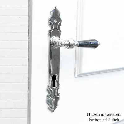 Produktbild von Drückergarnitur für Haustüren-Porzellangriff-Edles Design | PZ92 | Nickel glanz
