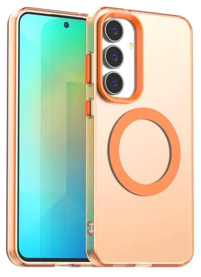 Produktbild von Für Samsung Galaxy S25 FE 5G Candy Design Magsafe PC Hybrid TPU Schutz Hülle Cover Orange