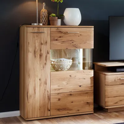 Produktbild von Highboard 1 Santori | Eiche Bianco | ohne Beleuchtung