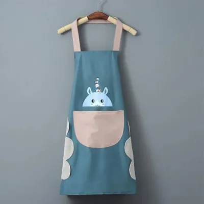 Produktbild von 2 Stück Damen Schürzen Wasserdicht Küchenschürzen Koch- und Backschürzen mit Taschen, Verstellbar, Hochwertige Schürzen für Kochen, Backen und Gartenarbeit