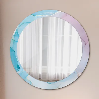 Produktbild von Spiegel - Mirror zum Wandspiegel Schlafzimmer – Schminkspiegel- modern marmor textur- Ø80cm