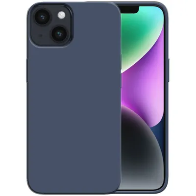 Produktbild von Smartphonica Silikonhülle für iPhone 14 Hülle mit weicher Innenseite - Dunkelblau