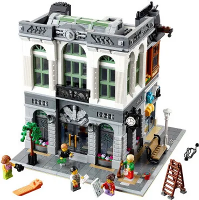 A LEGO® Creator Expert 10251 Steine-Bank building set with minifigures.