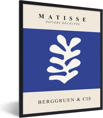 Produktbild von MuchoWow® Gerahmtes Poster Blau - Formen - Abstrakt - Henri Matisse 60x80 cm - Poster mit Schwarzem Bilderrahmen Wandposter Rahmen Foto Bilder - Premium - Wanddeko Wohnzimmer