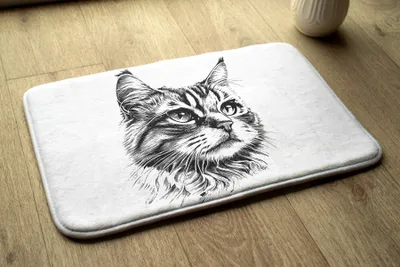 Produktbild von Badteppich Saugfähige - Badezimmer Teppich - Rutschfester Badvorleger Badematte - 90x60 cm - Katze Tiere