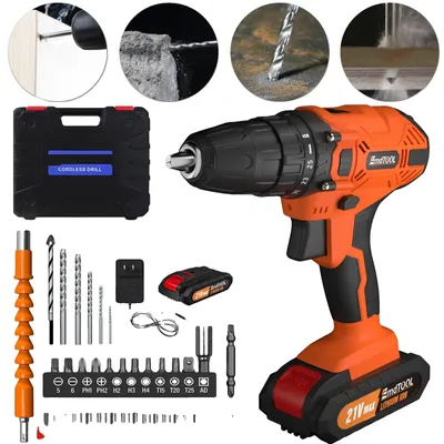 Productafbeelding van Accuboormachine, 21V accu, 25 + 1 koppelstanden, booraccessoire + 1 accu