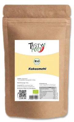 Produktbild von Tasty Pott  Kokosmehl entölt ab 1000g Beutel