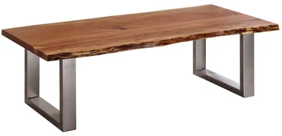 Immagine prodotto di MASSIVMOEBEL24 | FREEFORM 2 Tavolino da salotto in legno di acacia - laccato / noce 150x70x45