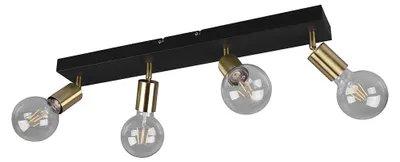 Produktbild von Deckenlampe Spotleiste, verstellbar, 4 flammig, schwarz gold