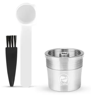 Produktbild von Edelstahl-Kaffeekapsel wiederverwendbar Illy-kompatibel inkl. Reinigungsbürste