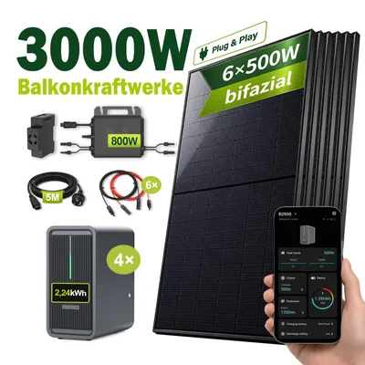 Produktbild von GreenSun Solar® MARSTEK 2x Saturn B2500-D Plug-in Batterie Balkonkraftwerk Speicher