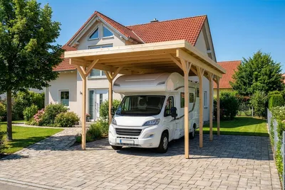 Produktbild von Alpholz Wohnmobil Carport Carport aus Holz, Unterstand , Überdachung mit Montagematerial