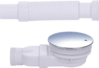 Produktbild von Duschabläufe, Ablaufgarnitur Dusche 90mm mit Geruchverschluss für Duschwannen Duschtasse, Ablaufgarnitur Set Dusche, Chrom