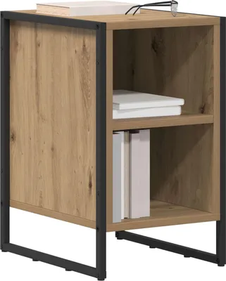 Obrázok produktu pre vidaXL Nočný stolík ručné práce dub 39,5 x 30 x 50 cm materiál na báze dreva