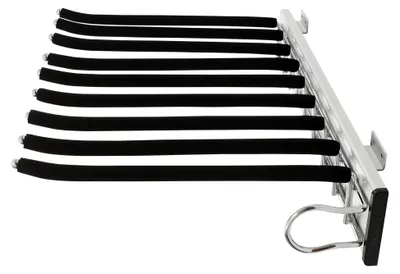 Produktbild von Kleiderstange Ausziehbar Hosenhalter Kleiderschrank 9 Schal Halter für KleiderschräNke, Platzsparend mit Push-Pull Schiene Einfache Wandmontage für Zuhause Studenten und Ordnungsbewusste