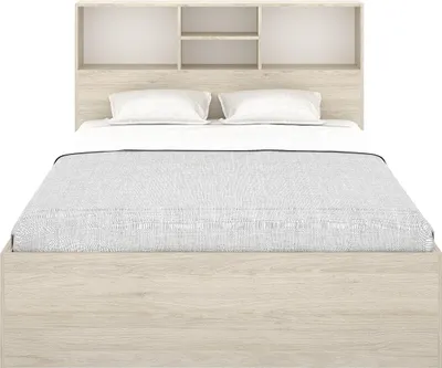 Produktbild von Bett 140 x 190 cm mit Kommode und - Natur und weiß - VARDIEL