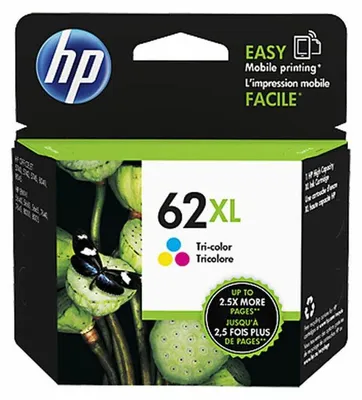 Image de Cartouche d'encre HP C2P07AE 3 couleurs No. 62 XL