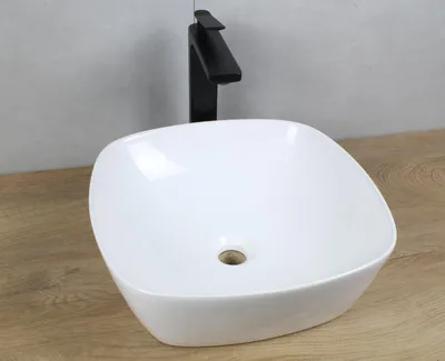 Produktbild von Keramik Waschbecken rund Ø 405 x 140 weiß ohne Überlauf Aufsatzwaschbecken ohne Zubehör