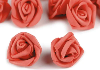 10 x Deko Rose / Rosenblüte / Rosenkopf 4cm, koralle