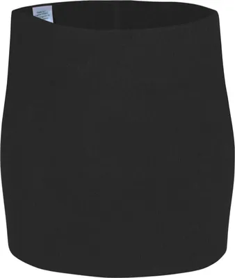 A black kidney warmer or waist warmer is shown against a white background.