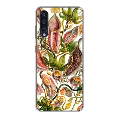 Produktbild von MuchoWow® Handyhülle Schutzhülle Hülle für Samsung Galaxy A30s Nepenthaceae - Künstliche Blumen Silikon Softcase Handy Hülle - Karteninhaber
