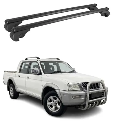 Imagen del producto de Barras de techo transversales para Mitsubishi L200 III (1996-2005), con de aluminio, color negro, 2 unidades, Imagen generada por IA